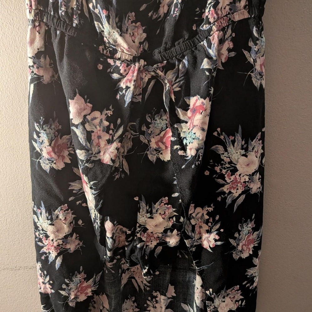 Girl's floral classy summer romper with overlay
